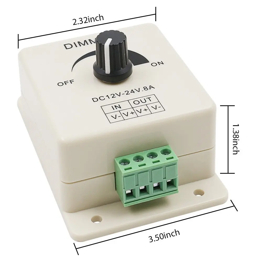 Светодиодный диммер DC 12V 24V 8A Регулируемая яркость лампы полосы драйвер один цвет