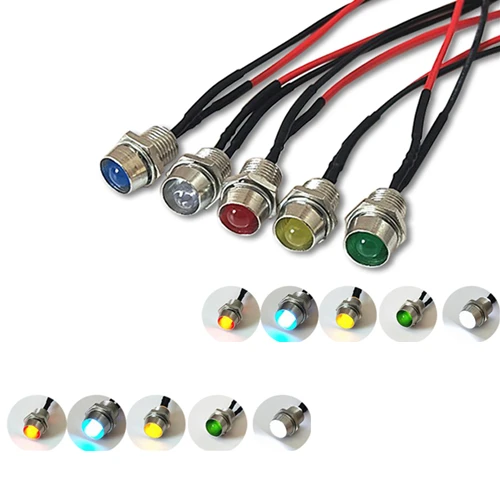 25 шт. 3V 5V 6V 9 В 12 24 постоянного тока Рассеянный 5 мм светодиодный с металлическим