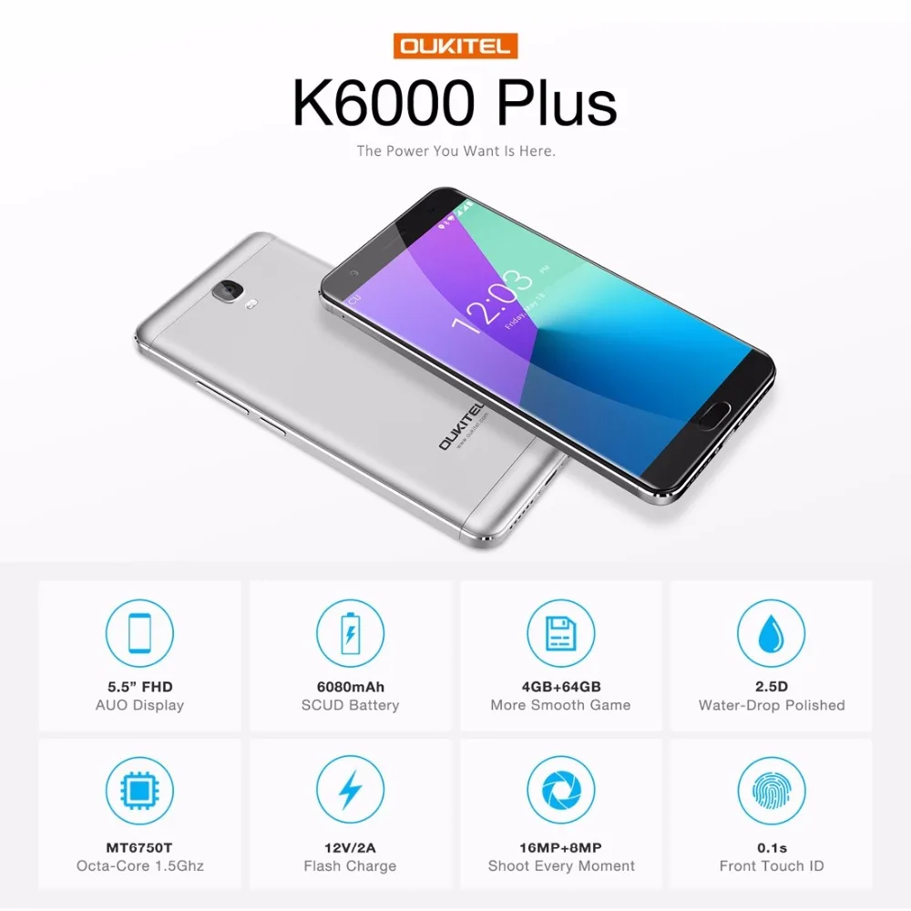 OUKITEL K6000 плюс мобильного телефона 6 4G B Встроенная память Оперативная 5 ''Android 7 0