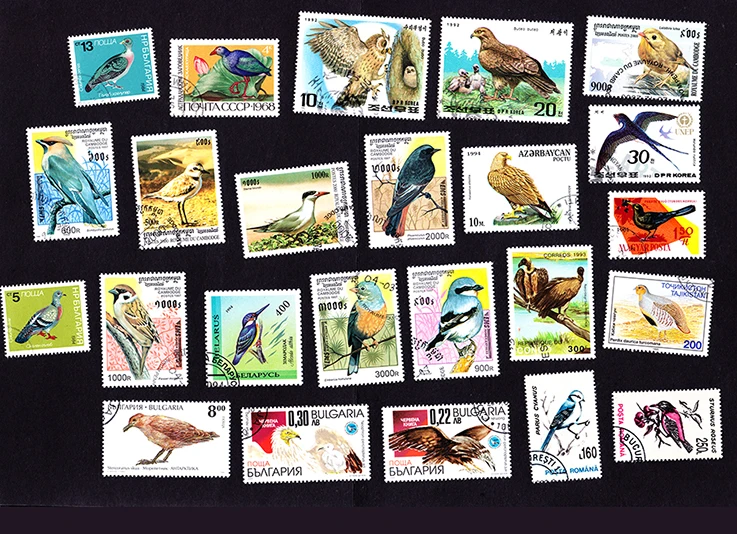 Новые 20 шт./лот марки World Birds все разные из многих стран не повторяющиеся штампы
