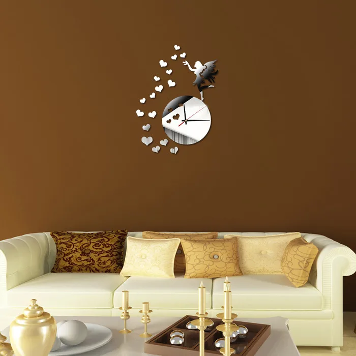 Роскошные крепкие настенные часы красивая девушка сладкая любовь DIY зеркальные