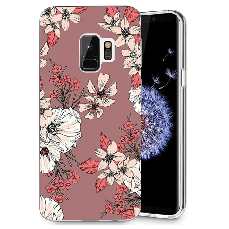 Для Samsung Galaxy S3 S9 S9Plus S8 Plus S7 edge Note 8 мягкий чехол из ТПУ с розовой бабочкой и цветком
