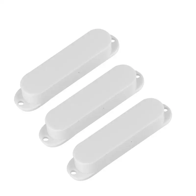 White 3 шт. закрытые пластиковые чехлы для гитары с одной катушкой для Fender электрогитара Strat черный белый золотой Высокое качество аксессуары - Цвет: White