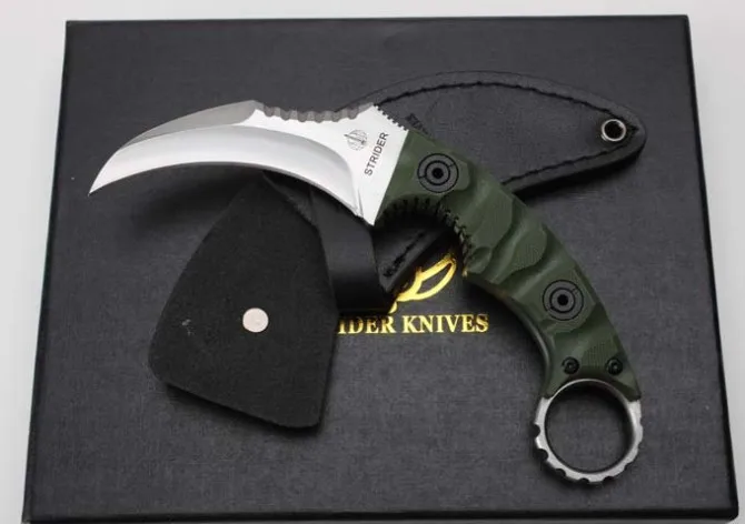 Strider Karambit Tactica фиксированные ножи D2 лезвие G10 ручка охотничий нож Походный для