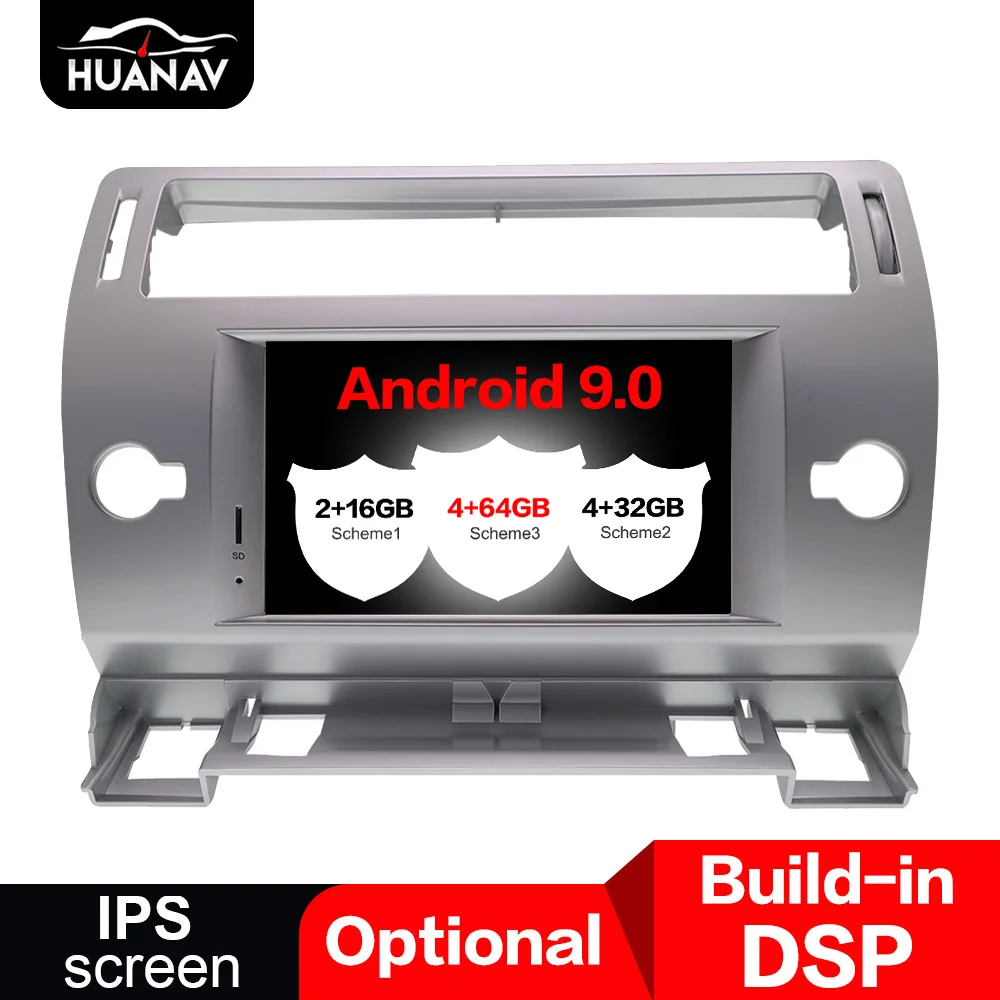 DSP Android 9 gps навигация автомобильный dvd-плеер для Citroen C4 Quatre Triumph 2004-2012 Авторадио Стерео Плеер голова uint мультимедиа