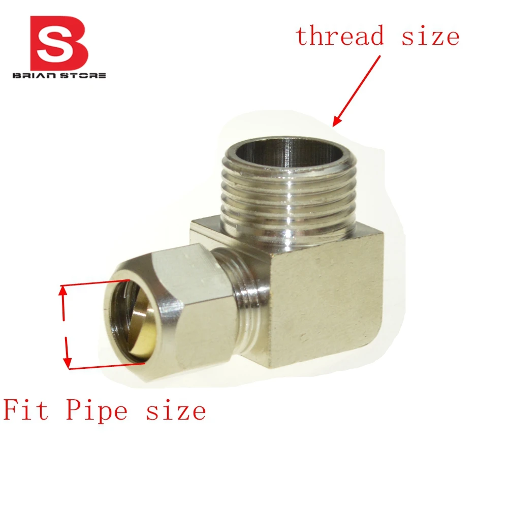 Male BSP Hardline Tube Pipe Elbow Connector Compression Fitting Brass Nickel Plated + PML | Обустройство дома