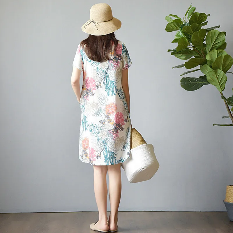 Винтажное платье в китайском стиле с пряжкой и цветочным принтом-Чонсам принтом