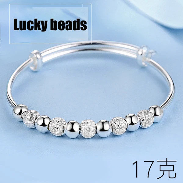 

3 Style New 925 sterling silver Lucky Charm Bracelet Cuff Bracelets For Women Bangles Fashion Jewelry Pulseira