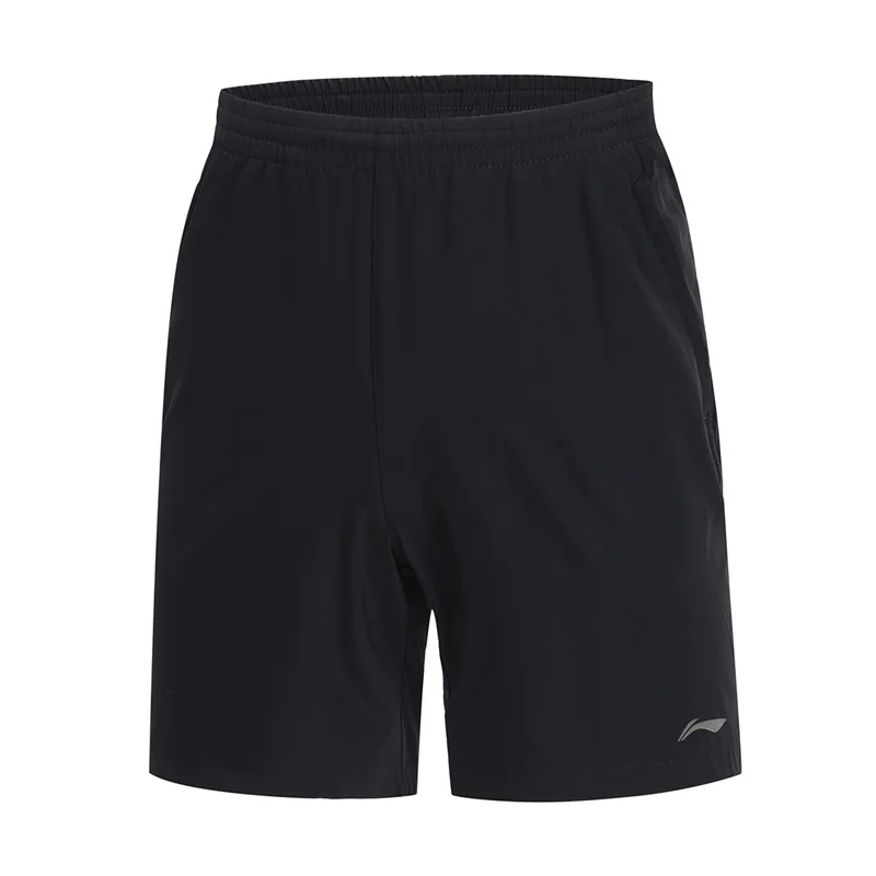 Li-Ning, мужские шорты для бега, Стандартная посадка, 88% полиэфир, 12% спандекс подкладка, удобные спортивные шорты, нижняя часть AKSP021 MKD1600 - Цвет: AKSP021-1H