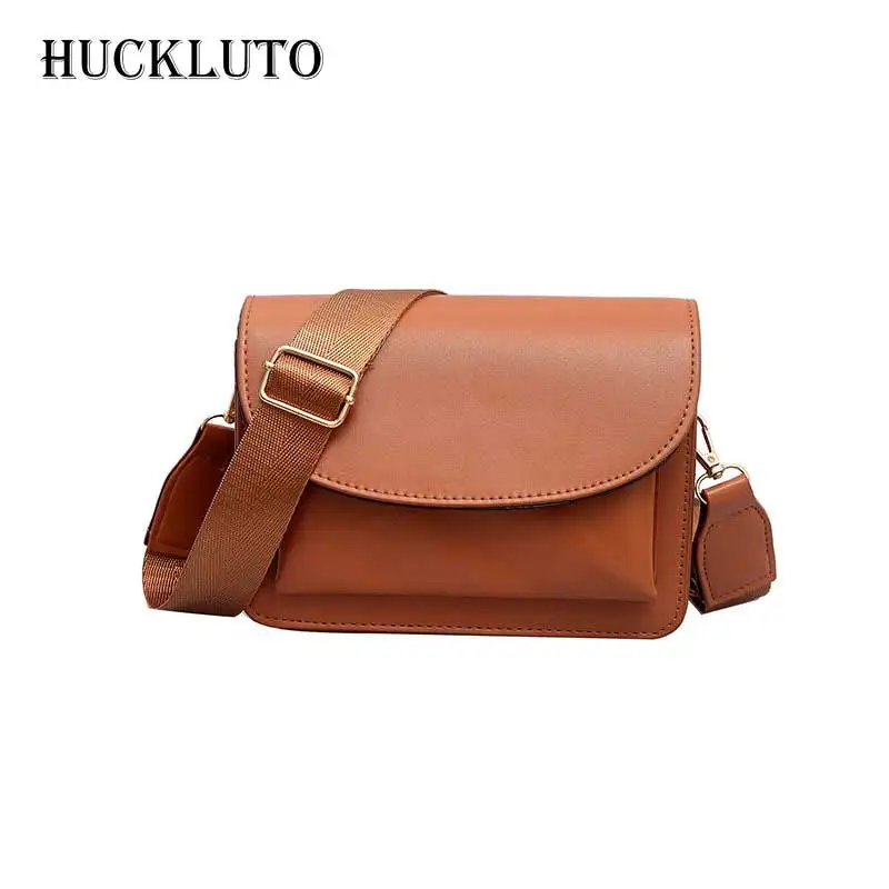 Женская кожаная сумка-мессенджер HuckLuto черная Повседневная мини-сумка в стиле