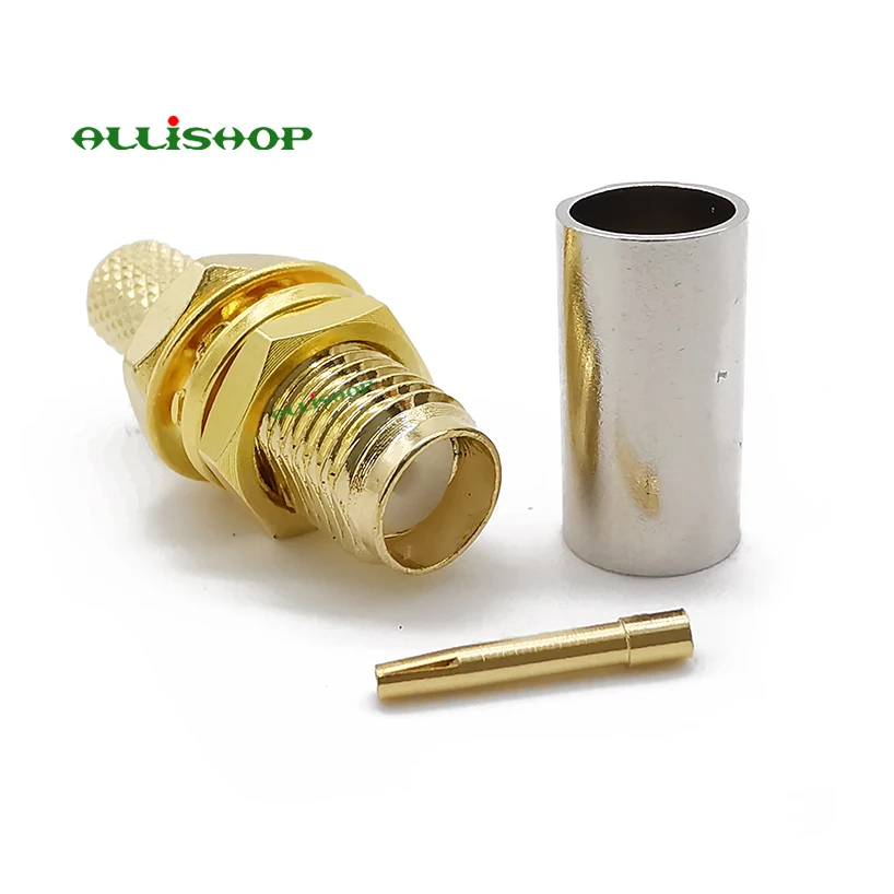 Переходник с разъемом типа мама ALLiSHOP переходник SMA RG58 RG142 LMR195 прямой позолоченный