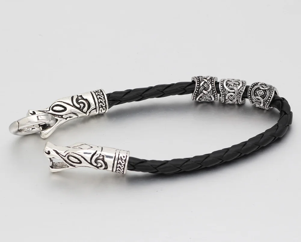 norse viking compass rune leather amulet bracelet | Украшения и аксессуары