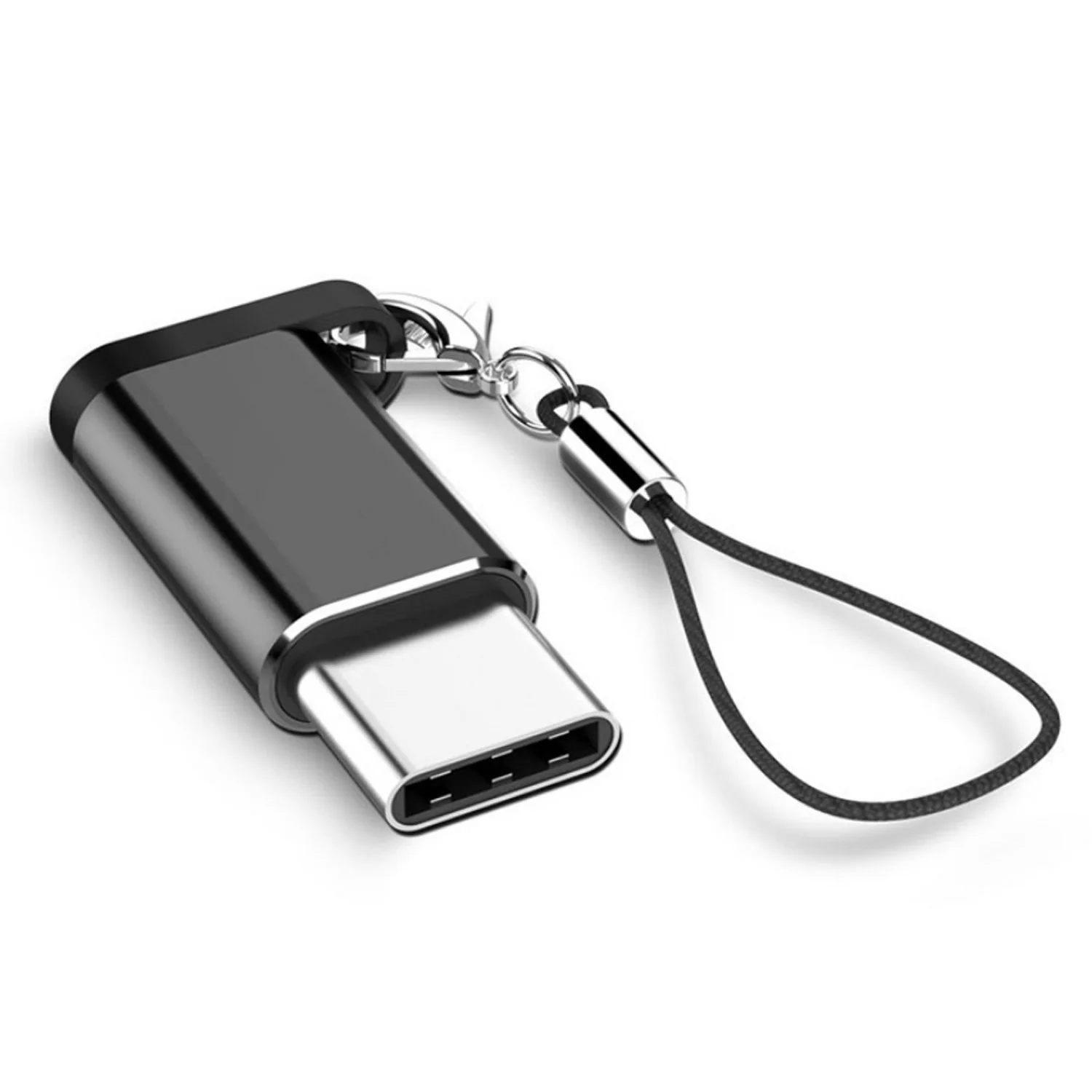 Адаптер Micro USB Type C 2 шт. адаптер с поддержкой OTG и нейлоновым шнурком для Apple MacBook