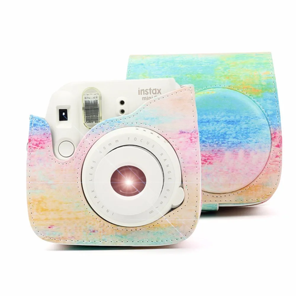 Защитная сумка на плечо из ПУ кожи цвета радуги чехол для Fujifilm Instax Mini 8 min8 + 9|camera