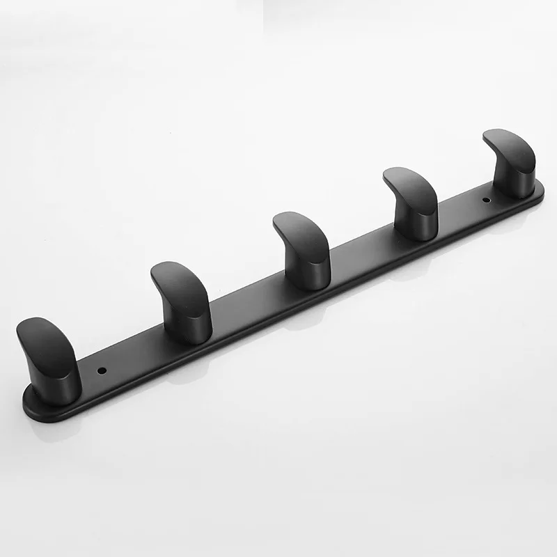 Черный крючок из нержавеющей стали для кухни настенный ванной комнаты прочный