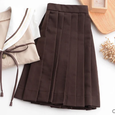 skirt Женская Высокая японская школьная форма JK наборы для девочек консервативный стиль матросские Костюмы размера плюс короткий топ Высокая талия плиссированная юбка 5XL - Цвет: skirt