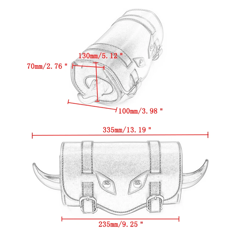 

1x Motorcycle Bike Black PU leather Bar Side Saddle Tail Luggage Bag Tool Pouch