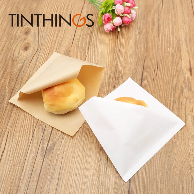 20 шт. 15x15 см пакет из крафт-бумаги маслостойкий в виде сэндвич-пончиков для