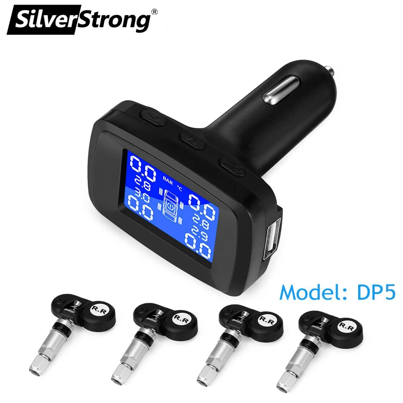 SilverStrong TPMS с USB сигнализацией давления в шинах авто система мониторинга давления в шинах 4 Датчики давления в шинах сигнализация температуры для Android автомобиля DVD - Тип: IGNITOR DP5