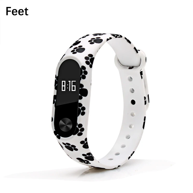 Новинка, цветной ремешок mi band 2, силиконовый ремешок mi 2, сменные ремешки на запястье, ремень correa mi band 2 для xiaomi, смарт-браслеты - Цвет: Feet
