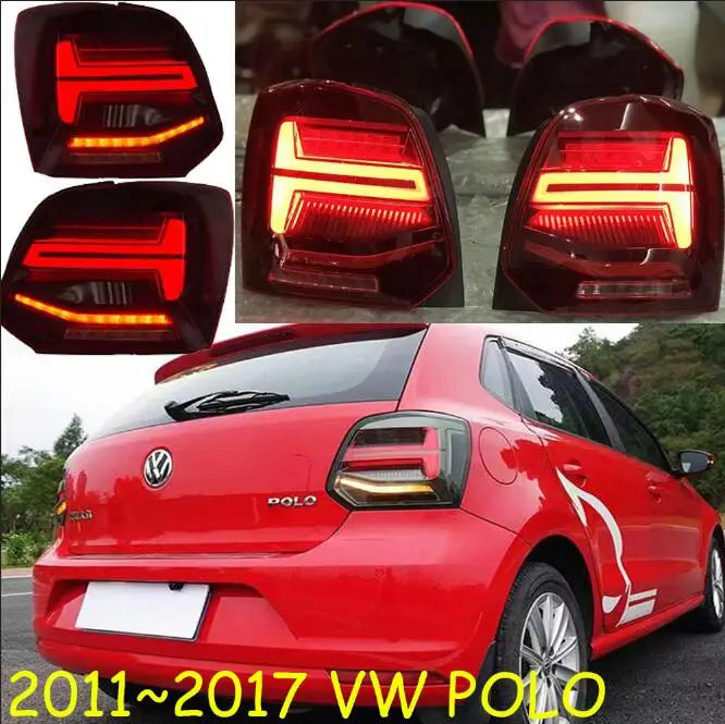 red Автостайлинг polo задние фонари для 2011~ Polo задние фонари светодиодный задний фонарь задний багажная лампа drl+ тормоз+ обратный+ Динамический сигнал поворота - Цвет: red