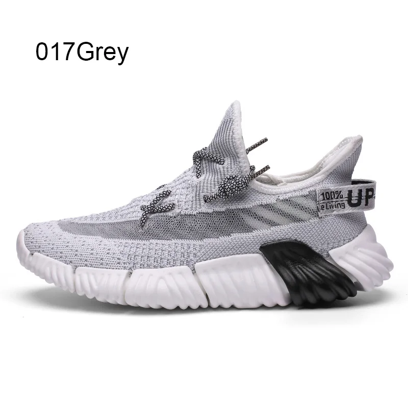 017Grey Новинка; модные брендовые Дизайнерские мужские кроссовки Flyknit; дышащая легкая мужская повседневная обувь; Zapatos Para Correr - Цвет: 017Grey