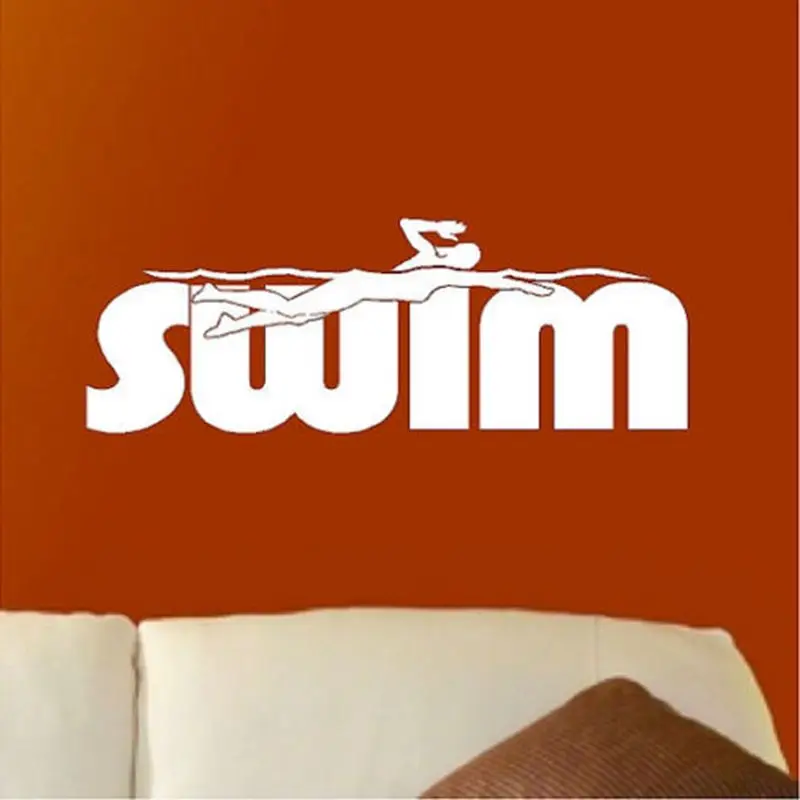 

Swim Sticker Swimmer Decal Swimming Posters Vinyl Wall Decals Pegatina Decor Mural Swim Sticker
