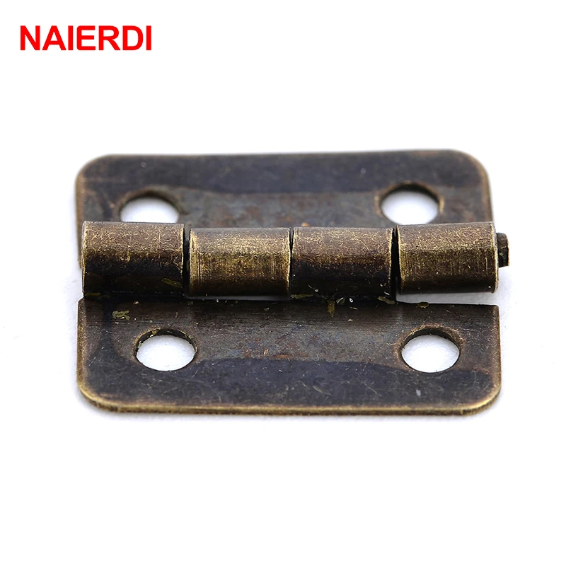 NAIERDI мини бронзовые золотые петли 10 шт. квадратные античные дверные для ящика