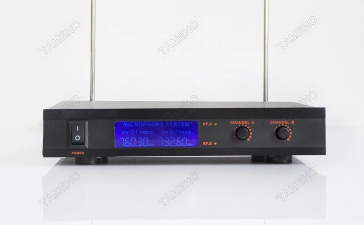 Профессиональный беспроводной микрофон ktv karaoke VHF высокое качество двухканальный