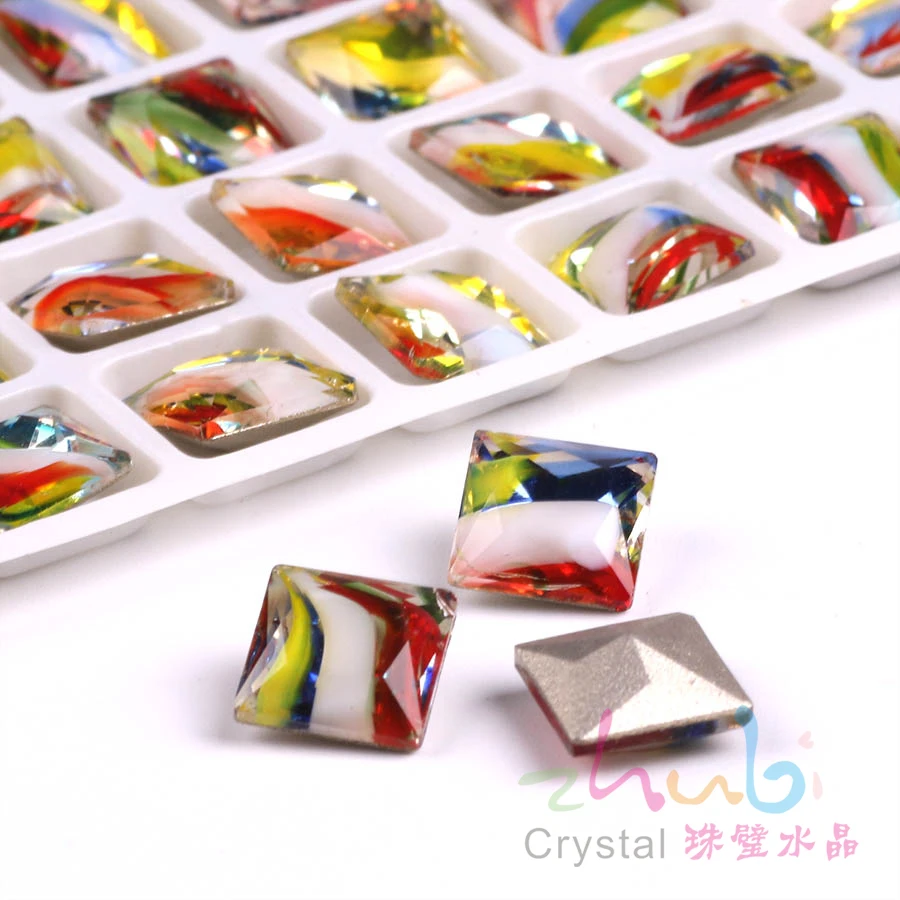 Хрустальные Квадратные бусины сделай сам 10/12 мм прозрачные чешские стеклянные