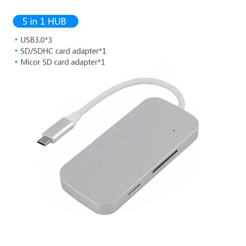 USB C концентратор USB 3,0 type C концентратор для huawei P20 Pro USB-C HDMI Micro SD/TF кард-ридер адаптер для MacBook Pro samsung Galaxy S9/S8 - Цвет: 5 in 1 USB HUB
