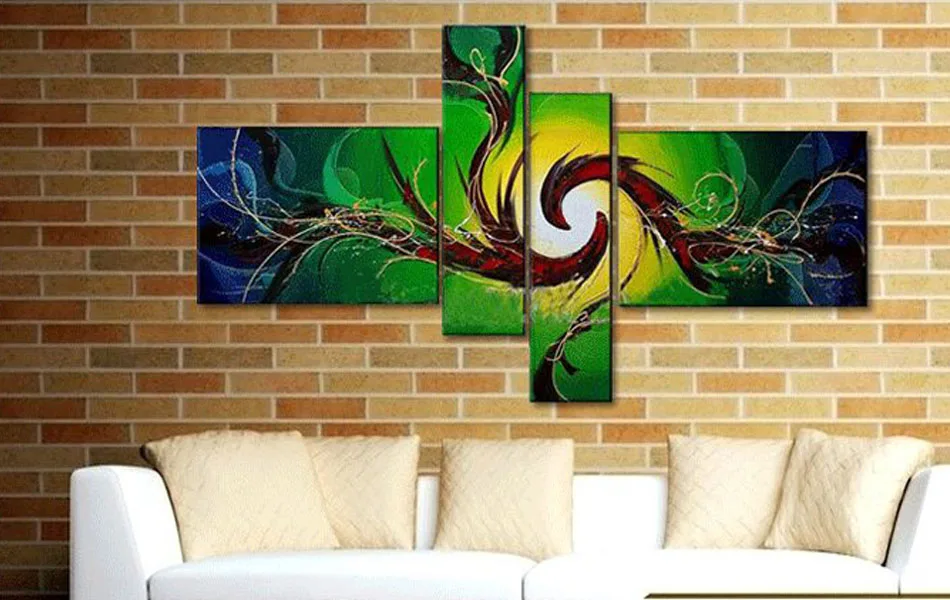 

Unframed 4 Pcs Large HD abstract Canvas handmade oil Painting for Living Room Wall Art Picture Gift Decoration Home