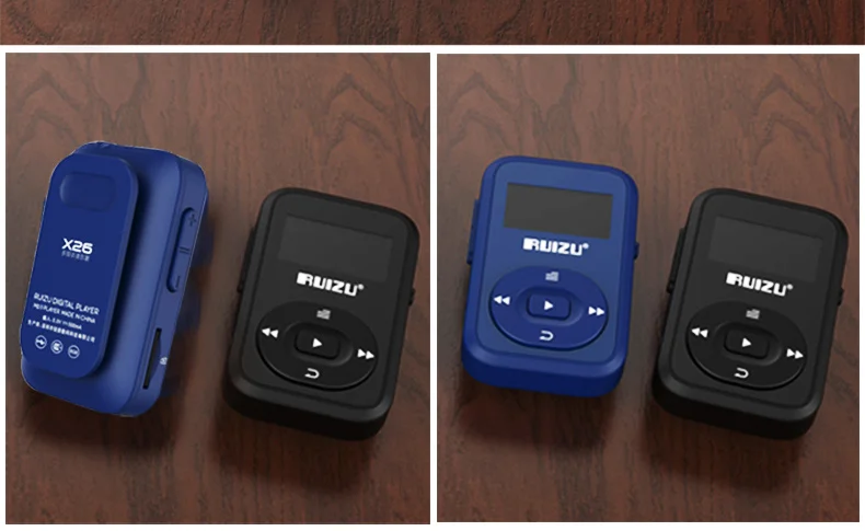 RUIZU X26 Спортивный Bluetooth MP3 музыкальный плеер рекордер FM радио Supprot SD карта клип Bluetooth MP3 плеер 8 Гб ruizx02 ruizux06