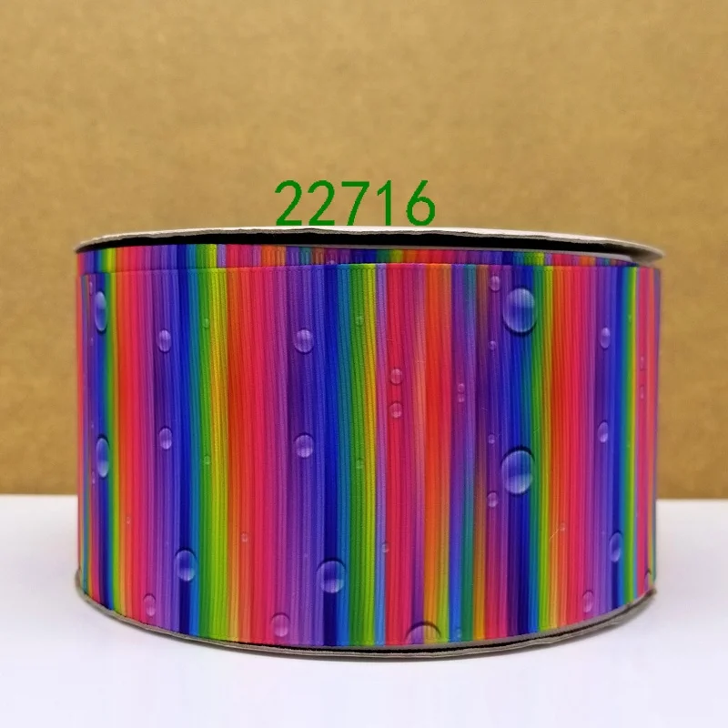 Free shipping 50 yard rainbow printed grosgrain ribbon 22367 | Дом и сад