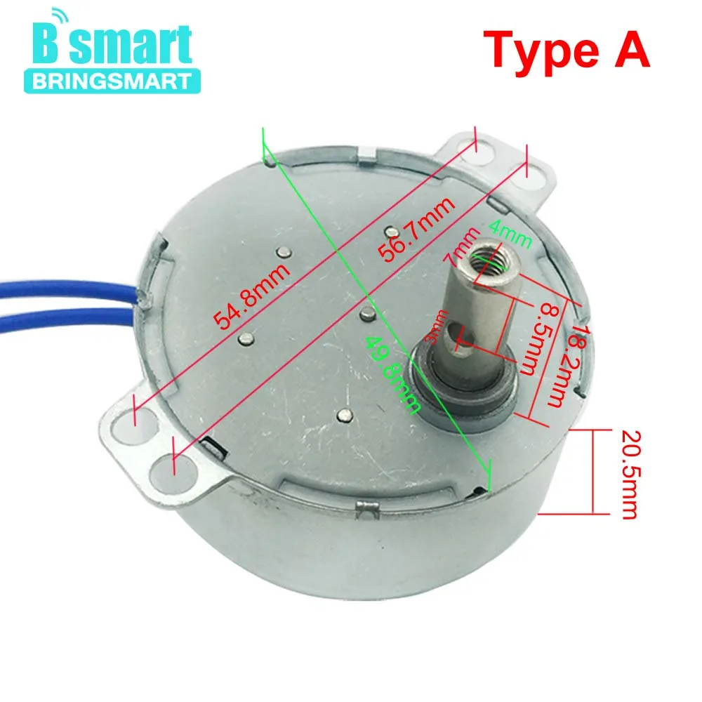 Bringsmart четыре типа вала 110 В/220 В CW/CCW постоянный магнит синхронный двигатель 5 240 для