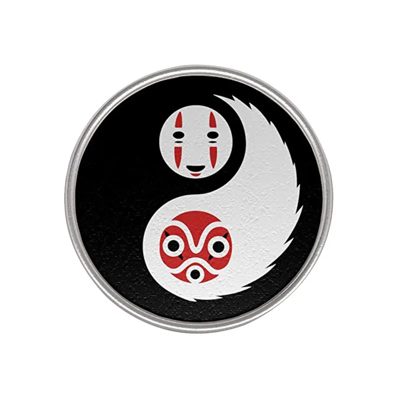 Принцесса Mononoke & No face значок на лацкан Инь Янь пуговице ghiали поп разминание