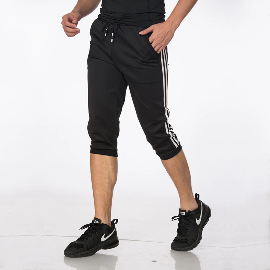 Спортивные укороченные брюки для фитнеса и бега тренировочные дышащие