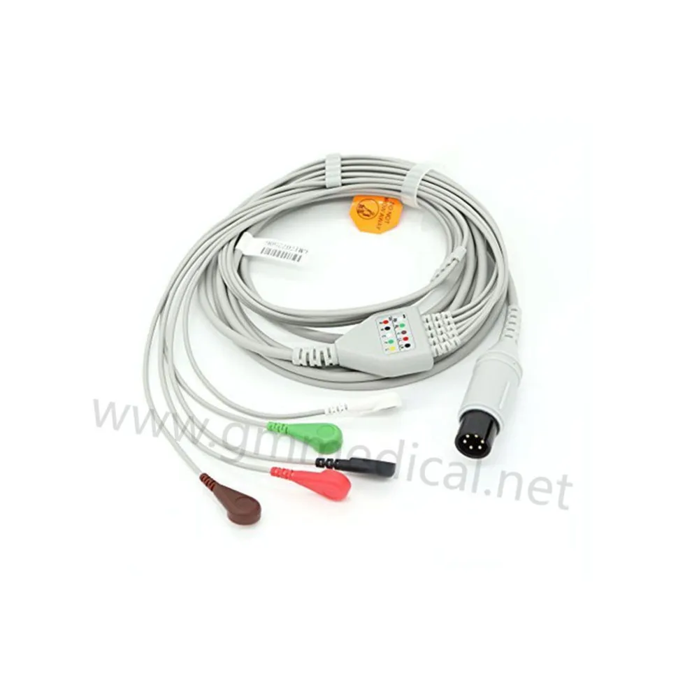 Совместим с кабелем Mindray CSI Datascope Spacelab BCIOne Piece ECG 5 свинцовыми проводами для