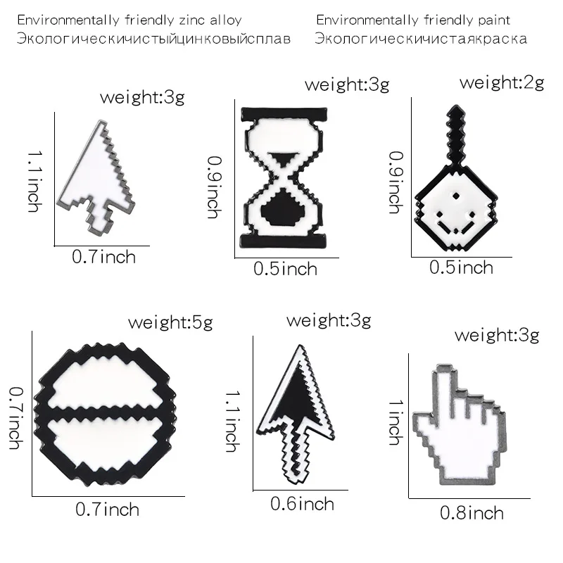 Модные эмалированные броши в виде мультяшных героев значок-курсоры булавка для