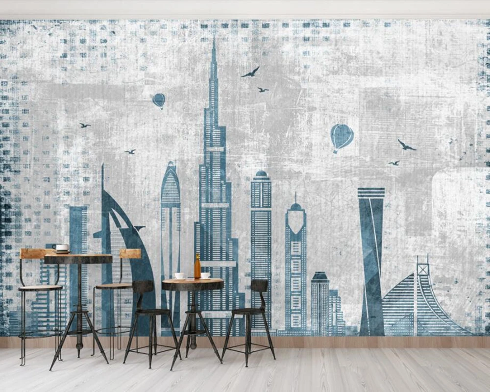 Papel de pared Дубай архитектура современный минималистичный ретро 3d обои роспись для