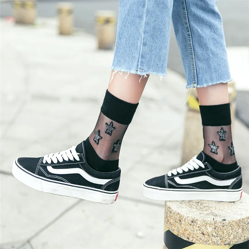 Модные мягкие Носки Тюль прозрачные сетчатые носки стильная женская обувь