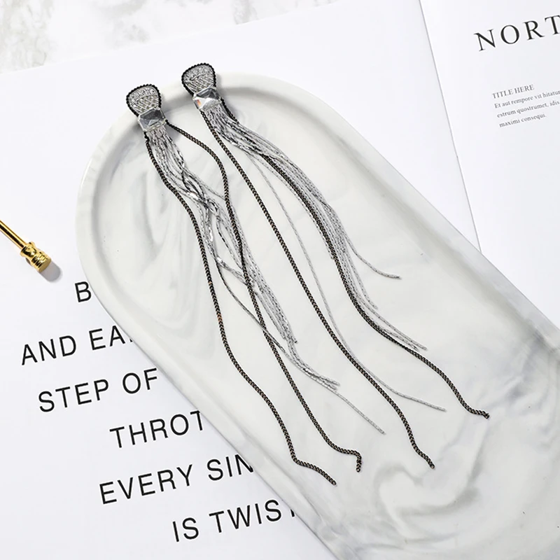 JZTOP Роскошные винтажные ультра длинные металлические цепи с кисточками Висячие