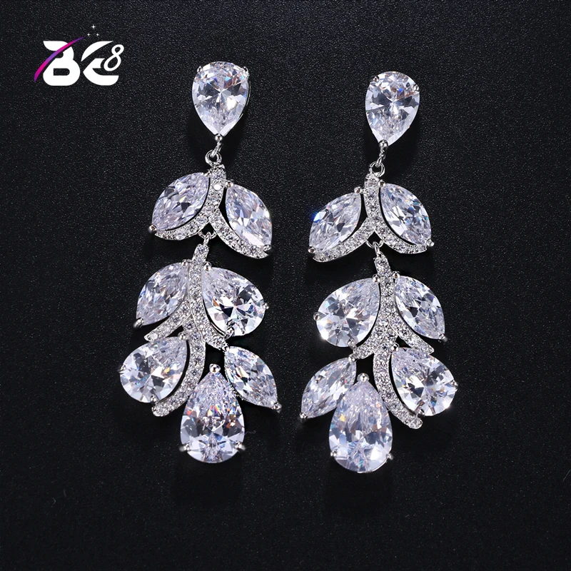 

Be 8 Brand Hot New Elegant Bridal Leaves Drop Earring Jewelry Long Dangle Earrings for Women Gift E396