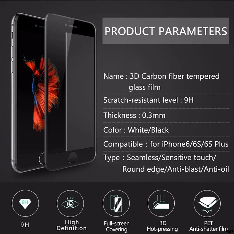 Szzafy 3D изогнутые матовые закаленное Стекло для Apple iPhone 6/6 S 7 Экран протектор Плёнки
