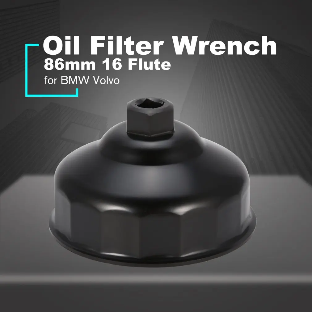 Oil Filter Wrench 86mm 16 Flutes End Socket Square Drive Cap Remover Tool Mini Auto Car Repair Tools for BMW Volvo | Инструменты