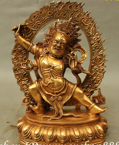 Бесплатная доставка 10 дюймов тибетская Тантра бронзовая позолота Vajrapani Chana Dorje
