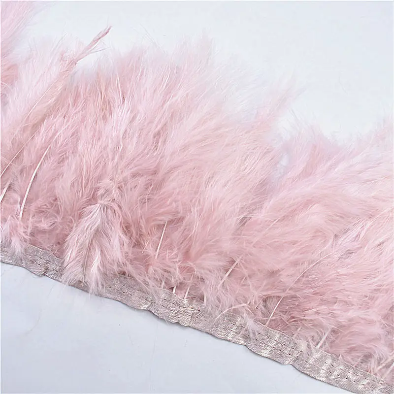5 ярдов кожа розовый Marabou/перо фазана Лента отделка 10-15 см diy Декор турецкие перья