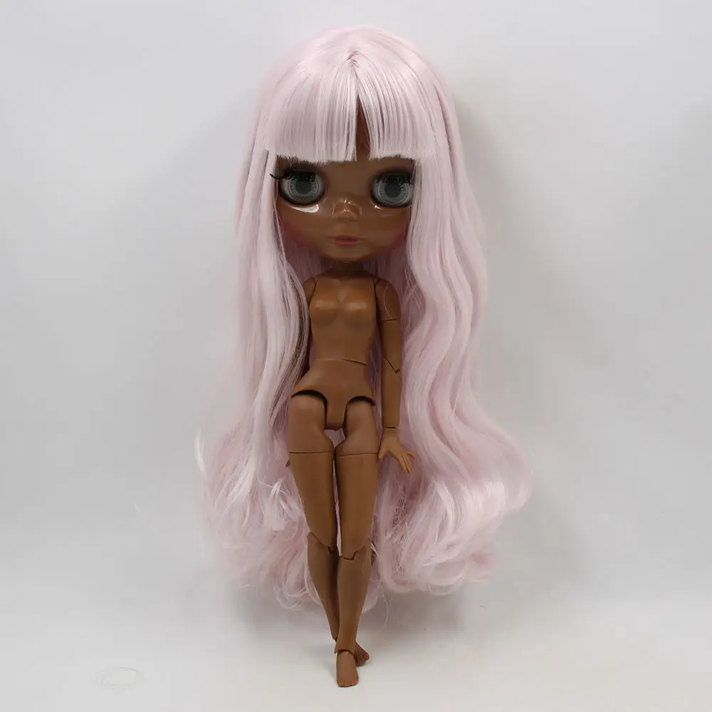 Ледяной DBS Blyth кукольные 1/6 bjd супер черный тон кожи милые розовые мягкие длинные