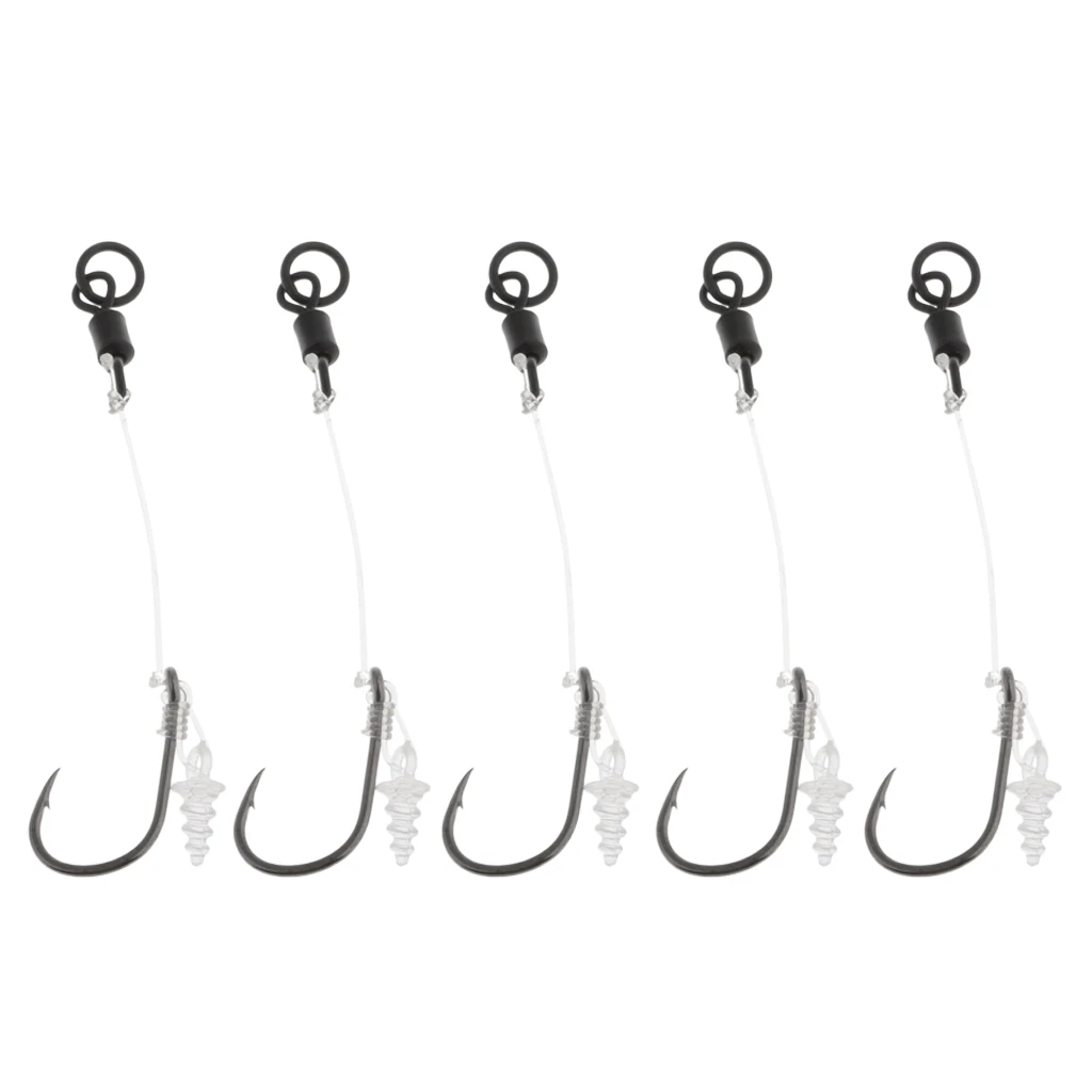 Hook Size 28 5 шт. готовые привязанные Chod установки рыболовные крючки для волос Вертлюги для всплывающие приманки рыболовные аксессуары - Цвет: Hook Size 28