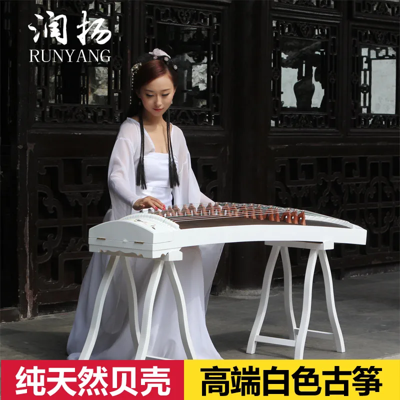 High-end Natural White Shells Carving Guzheng National patent Handmade Inlay Zither Chinese 21 Strings Music Instrumment  Спорт